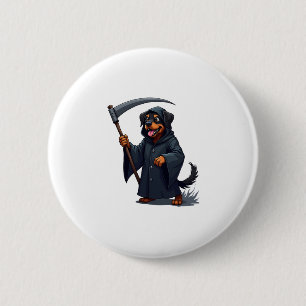 Grim Sensenmann Rottweiler Dog Button
