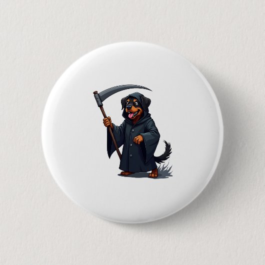 Grim Sensenmann Rottweiler Dog Button (Vorderseite)