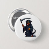 Grim Sensenmann Rottweiler Dog Button (Vorne & Hinten)