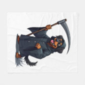 Grim Sensenmann Rottweiler Dog Fleecedecke (Vorderseite (Horizontal))