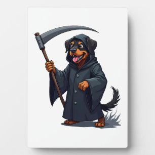 Grim Sensenmann Rottweiler Dog Fotoplatte