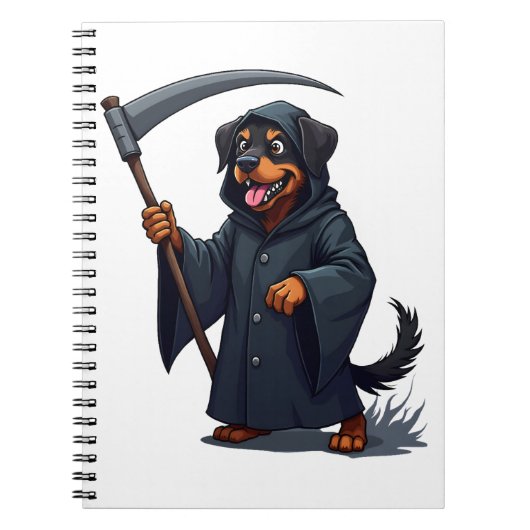 Grim Sensenmann Rottweiler Dog Notizblock (Vorderseite)