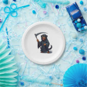 Grim Sensenmann Rottweiler Dog Pappteller (Party)