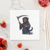 Grim Sensenmann Rottweiler Dog Serviette (Beispiel)
