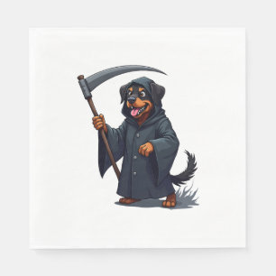 Grim Sensenmann Rottweiler Dog Serviette