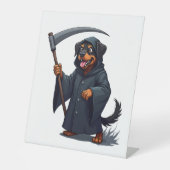 Grim Sensenmann Rottweiler Dog Sockelschild (Vorderseite)