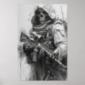 Grim Sensenmann Skeleton mit Assault Rifle Poster (Vorne)