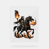 Grim Sensenmann Skeleton Reiten Reiten Flammen Acrylschild (Vorderseite)