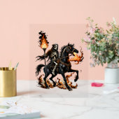Grim Sensenmann Skeleton Reiten Reiten Flammen Acrylschild (Hochzeit)