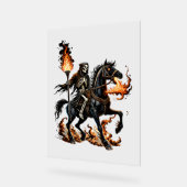Grim Sensenmann Skeleton Reiten Reiten Flammen Acrylschild (Winkel)