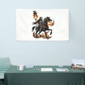 Grim Sensenmann Skeleton Reiten Reiten Flammen Banner (Messeveranstaltung)
