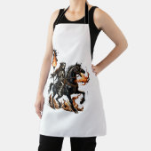 Grim Sensenmann Skeleton Reiten Reiten Flammen Schürze (InSitu)