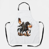 Grim Sensenmann Skeleton Reiten Reiten Flammen Schürze (Vorderseite)
