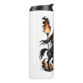 Grim Sensenmann Skeleton Reiten Reiten Flammen Thermosbecher (Nach links gedreht)