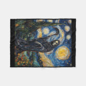 Grim Sensenmann Skeleton - Van Gogh Style - Starry Fleecedecke (Vorderseite (Horizontal))