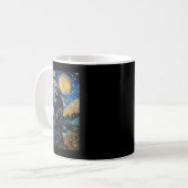 Grim Sensenmann Skeleton - Van Gogh Style - Starry Kaffeetasse (Vorderseite Links)