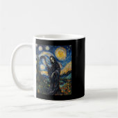 Grim Sensenmann Skeleton - Van Gogh Style - Starry Kaffeetasse (Links)
