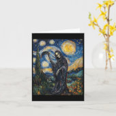 Grim Sensenmann Skeleton - Van Gogh Style - Starry Karte (Gelbe Blume)