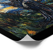 Grim Sensenmann Skeleton - Van Gogh Style - Starry Poster (Ecke)
