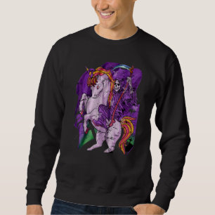 Grim Sensenmann Unicorn Pastel Goth Death Skeleton Sweatshirt