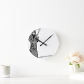 Grim Sensenmann Vector Sketch Runde Wanduhr (Zuhause)