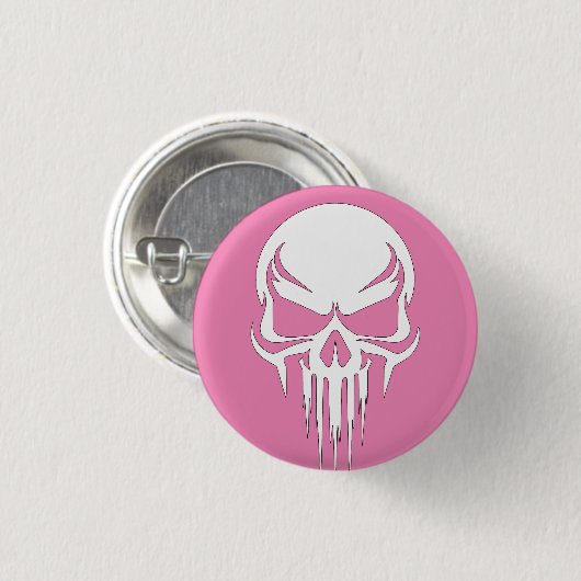 Grim Specter Dripping Skull Graphic Button (Vorne & Hinten)