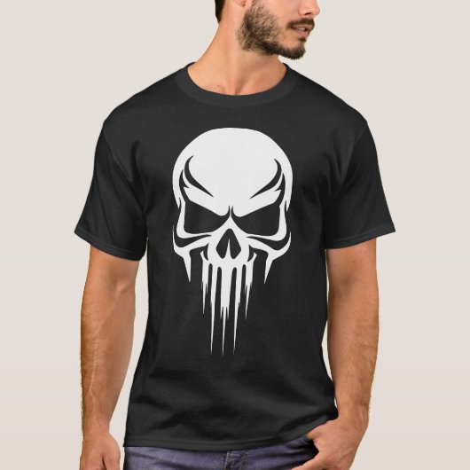 Grim Specter Dripping Skull Graphic T-Shirt (Vorderseite)