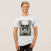 "Grim Style: Skeleton Portrait T - Shirt" Tri-Blend Shirt (Vorderseite voll)
