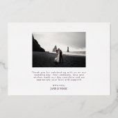 Grimace Wedding Real Foil 2 Fotos Dankeschön Karte (Rückseite)