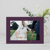 Grimace Wedding Real Foil 2 Fotos Dankeschön Karte (Stehend vorne)