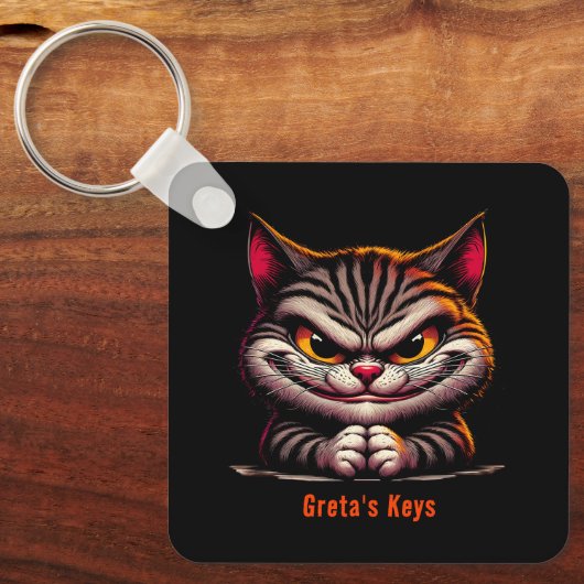 Grimacing Cat Schlüsselanhänger (Vorderseite)