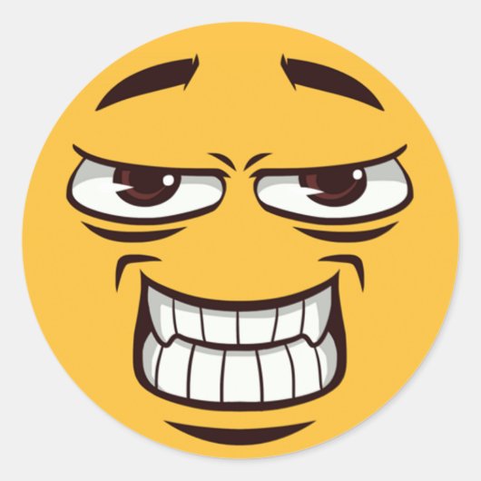 Grimacing Emoji Runder Aufkleber (Vorderseite)