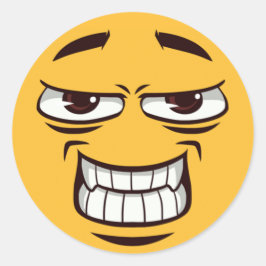 Grimacing Emoji Runder Aufkleber