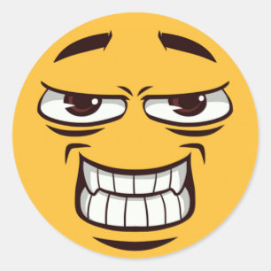 Grimacing Emoji Runder Aufkleber