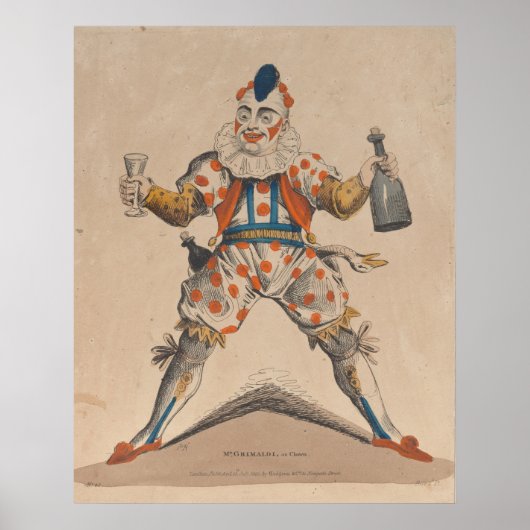 Grimaldi als Joey der Clown 1822 Poster (Vorne)