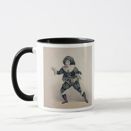Grimaldi als Scaramouche, vom Commedia dell'Ar Tasse (Links)