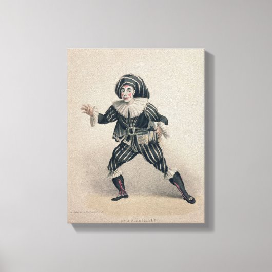 Grimaldi als Scaramouche, von der Commedia dell'Ar Leinwanddruck (Vorderseite)