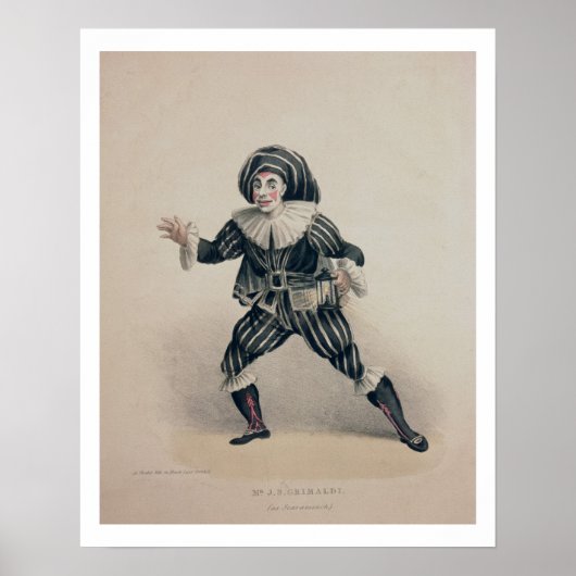 Grimaldi als Scaramouche, von der Commedia dell'Ar Poster (Vorne)