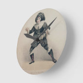 Grimaldi als Scaramouche, von der Commedia dell'Ar Runde Wanduhr (Winkel)