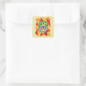 Grimasse Fratze Quadratischer Aufkleber (Tasche)