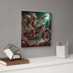 Grimbone und Skulldust montierten ihren großen Cho Quadratische Wanduhr