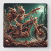 Grimbone und Skulldust montierten ihren großen Cho Quadratische Wanduhr (Vorderseite)