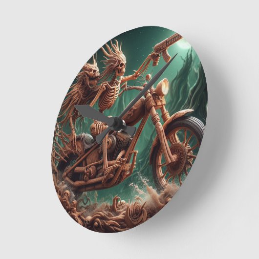 Grimbone und Skulldust montierten ihren großen Cho Runde Wanduhr (Winkel)