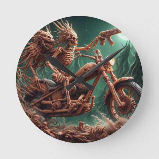 Grimbone und Skulldust montierten ihren großen Cho Runde Wanduhr (Vorderseite)