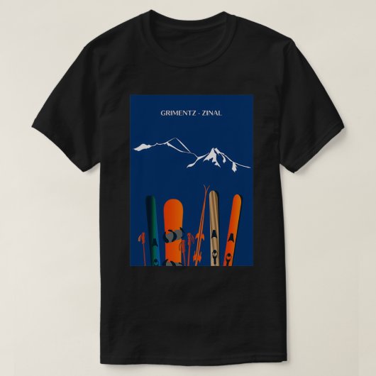 Grimentz Zinal ski Zinalrothorn Weisshorn by leewa T-Shirt (Design vorne)