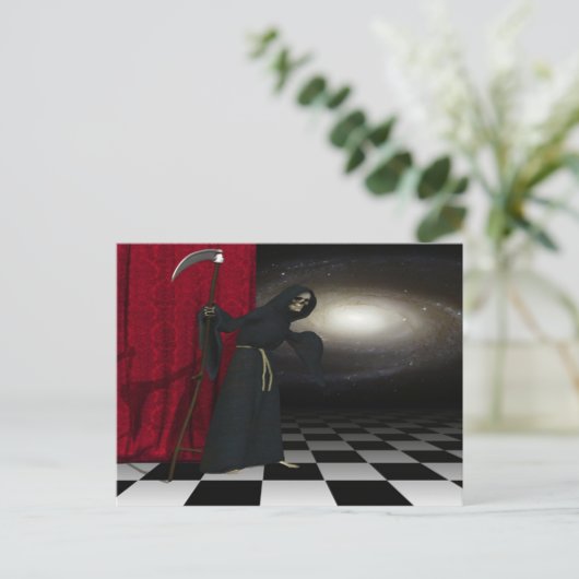 Grimischer Sensenmann 2 Postkarte (Stehend Vorderseite)