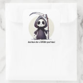 Grimischer Sensenmann - Benutzerdefiniert Quadratischer Aufkleber (Tasche)