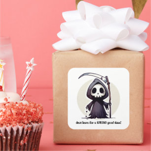 Grimischer Sensenmann - Benutzerdefiniert Quadratischer Aufkleber