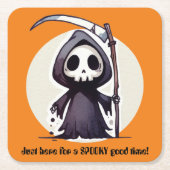 Grimischer Sensenmann - Benutzerdefiniert Rechteckiger Pappuntersetzer (Vorderseite)