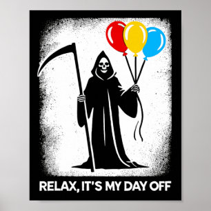 Grimischer Sensenmann Day Off Funny Halloween Funn Poster